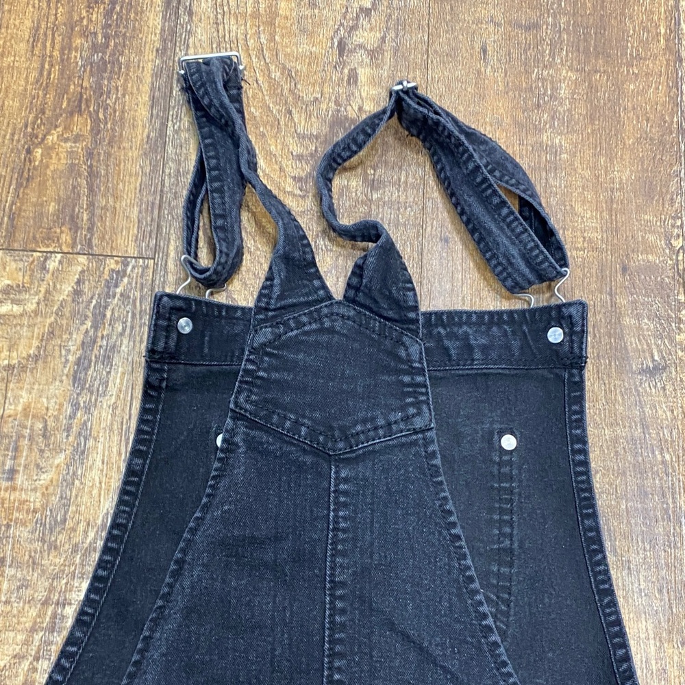 NOBO size large Black Denim Short Overalls stretch casual trendy comfy summer - Picture 7 of 9